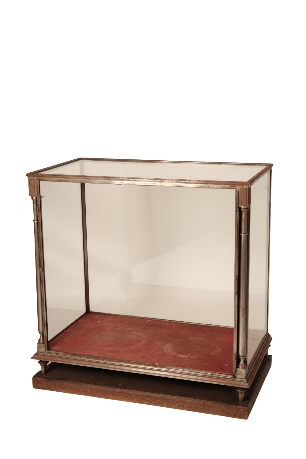 EARLY 20TH CENTURY METAL FRAMED SHOP DISPLAY GLASS VITRINE