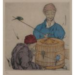 •ELYSE ASHE LORD (1900-1971) Two elderly Chinese men gathered around a birdcage