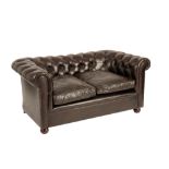 TWO-SEATER CHESTERFIELD LEATHER SOFA