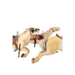 LARGE POLYCHROME PAINTED FIBREGLASS AND PLASTER FAIRGROUND CAROUSEL HORSE