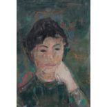 GERMAN EXPRESSIONIST SCHOOL, 20TH CENTURY A head and shoulder portrait of a young woman