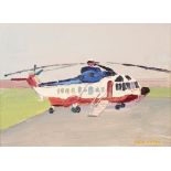 •FRED YATES (1922-2008) 'Helicopter, Penzance'