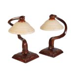 PAIR OF CONTEMPORARY HARDWOOD LAMPS