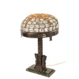 CONTINENTAL ARTS AND CRAFTS BRONZE TABLE LAMP