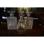 A PAIR OF CUT-GLASS DECANTERS