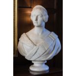 JOHN FRANCIS (1780-1861): A PAIR OF WHITE MARBLE BUSTS OF PRINCE ALBERT AND QUEEN VICTORIA