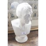 PUBLISHED BY L. BRUCHANY; A CREAM-PAINTED PLASTER BUST