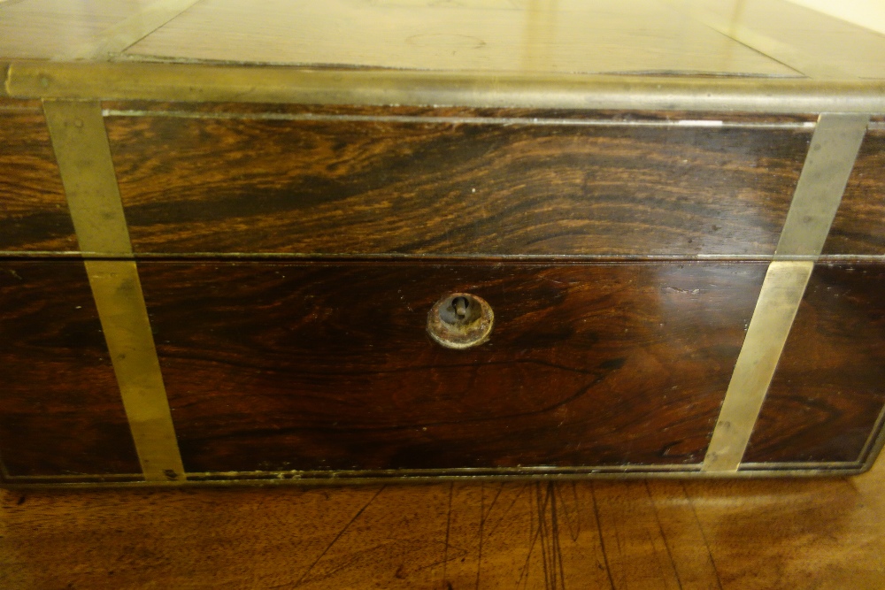 A VICTORIAN BRASS-BOUND ROSEWOOD DRESSING CASE - Image 6 of 6