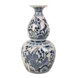 DUTCH DELFT BLUE AND WHITE DOUBLE GOURD VASE