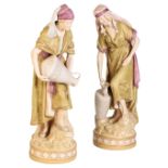 ROYAL DUX: A PAIR OF PORCELAIN WATER-CARRIERS