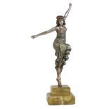 PAUL PHILIPPE (1870-1930); AN ART DECO COLD PAINTED BRONZE SCULPTURE: "RUSSIAN DANCER"