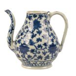 BLUE AND WHITE PEAR-SHAPED EWER, WANLI SIX CHARACTER MARK AND OF THE PERIOD