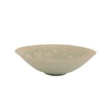 QINGBAI SHALLOW CARVED HEXALOBE BOWL, SOUTHERN SONG DYNASTY