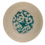 SWATOW TURQUOISE-ENAMELLED SAUCER DISH, LATE MING DYNASTY