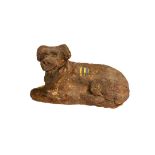 BRONZE FIGURE OF A RECUMBANT HOUND