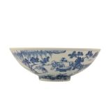 BLUE AND WHITE SHALLOW MING-STYLE 'BOYS' BOWL, XUANDE SIX CHARACTER MARK BUT KANGXI PERIOD