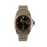 ROLEX GENTLEMAN'S STAINLESS STEEL OYSTER PERPETUAL DATE EXPLORER II WRISTWATCH