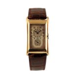 RARE ROLEX PRINCE 14 CT GOLD GENTLEMAN'S RECTANGULAR WRISTWATCH