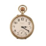 HALSTAFF & CO. OF LONDON NICKEL PLATED GOLIATH OPEN FACED POCKET WATCH