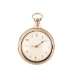 J. ROBERTS OF LONDON: GENTLEMAN'S SILVER PAIR-CASED POCKET WATCH