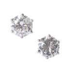 PAIR OF DIAMOND SOLITAIRE EAR STUDS