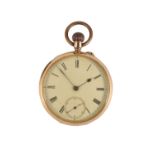 18CT GOLD GENTLEMAN'S OPEN FACED POCKET WATCH