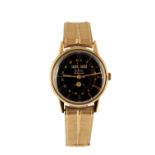 ZODIAC GOLD PLATED MOON PHASE TRIPLE CALENDAR GENTLEMAN'S BRACELET WATCH