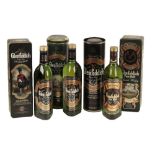 GLENFIDDICH WHISKY: FOUR BOTTLES OF SINGLE MALT SCOTCH WHISKY