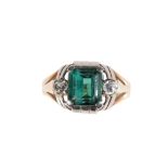 TOURMALINE AND DIAMOND RING