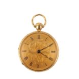 18CT GOLD OPEN FACED POCKET WATCH