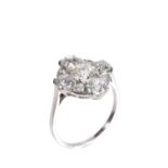 ART DECO DIAMOND CLUSTER RING