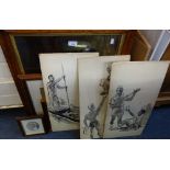 A VICTORIAN PEARS PRINT, in maple frame, other pictures, Pirelli calendars and other items