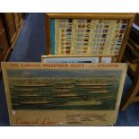 MARINE SHIPPING INTEREST; A VINTAGE ADVERTISING BOARD FOR 'CUNARD LINE' depicting 'Queen