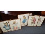 A COLLECTION OF VINTAGE BEATRIX POTTER PRINTS, including 'Tom Kitten' and 'Peter Rabbit' (8)
