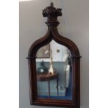 A PAIR OF 19TH CENTURY MAHOGANY FRAMED MIRRORS, in the Gothic style, the moulded frames with ogee