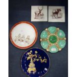 A VICTORIAN MINTON MAJOLICA DISH and similar ceramics