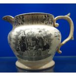 AN EARLY 19TH CENTURY TRANSFER DECORATED JUG, inscribed, 'Benjamin Parsons Born June 15th 1815, Mary