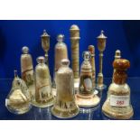 A COLLECTION OF ISLE OF WHITE ALUM BAY SAND BELLS and others similar including street lamps
