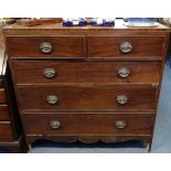 A 19TH CENTURY MAHOGANY CHEST OF DRAWERS, 107cm wide