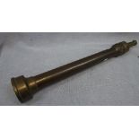 A LARGE COPPER AND BRASS FIRE HOSE NOZZLE, 57.5cm long