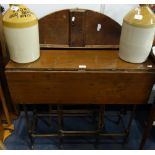 A 19TH CENTURY SPIDER LEG DROP FLAP TABLE, 84cm wide and a folding circular top table