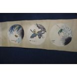 AN ORIENTAL SCROLL OF INSECTS AND BIRDS, and one other part scroll (2)