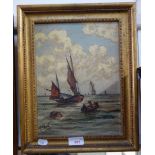 MARITIME SCENE, oil on canvas signed 'J Plant 1902', gilt frame