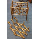 A VICTORIAN BAMBOO CANTERBURY and a French simulated bamboo pattern coat rack