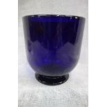 A 19TH CENTURY BRISTOL BLUE GLASS TEA MIXING BOWL, 13cm high