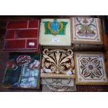 A COLLECTION OF VICTORIAN AND LATER FIREPLACE TILES