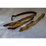 19TH CENTURY SWORD BELTS, with gilt mounts