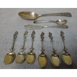 SET OF SIX EDWARDIAN SILVER TEA SPOONS, by Levi Salaman, Birmingham, 1905, each with 'Sir Francis