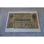 A UNITED KINGDOM OF GREAT BRITAIN AND IRELAND ONE POUND NOTE, No.'18982', signed by 'John Bradbury',