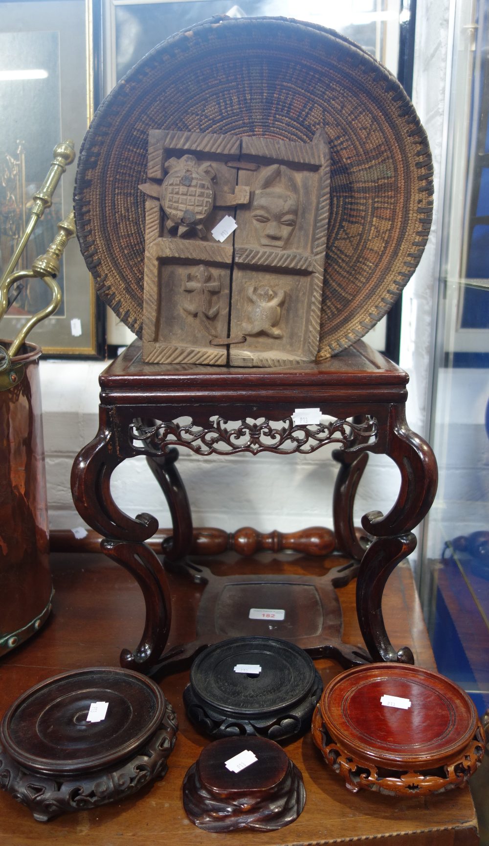 A CHINESE HARDWOOD STAND and similar items